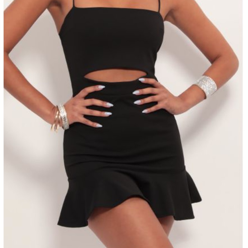 black mini dress